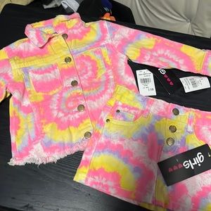 Tie died girls skirt and jacket